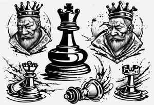king chess with wounds tattoo idea