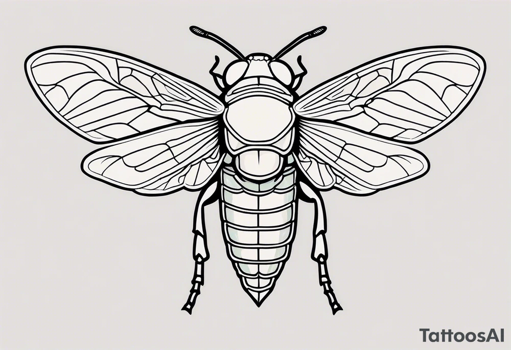 Neo traditional cicada tattoo idea