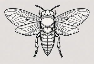 Neo traditional cicada tattoo idea