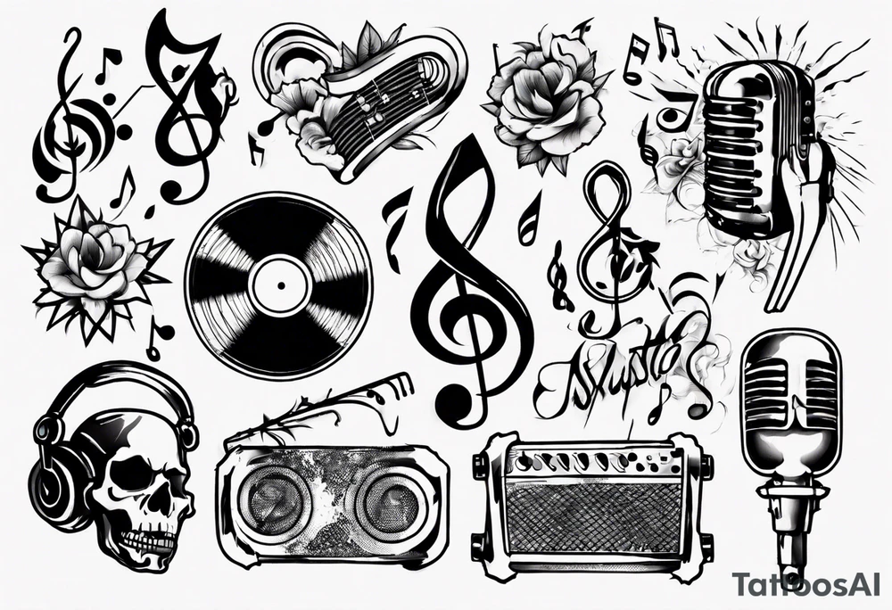 music sound tattoo idea