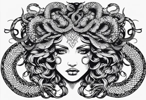 Medusa gorgon, snakes instead of hair, like stone tattoo idea
