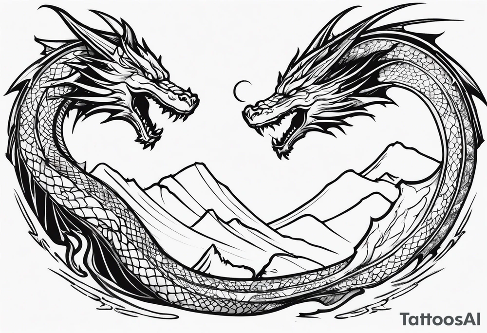 roaring dragons tattoo idea