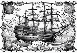 treasure 
 map tattoo idea