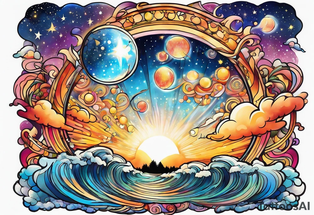 A Champagne supernova in the sky tattoo idea
