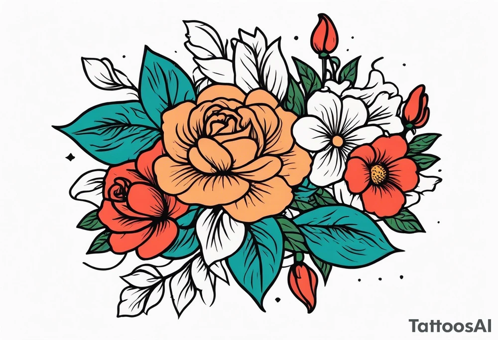 pray

old school vintage simple traditional design with vintage flowers surrounding
bold color simple tattoo idea
