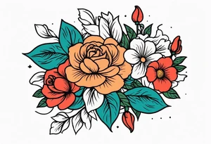 pray

old school vintage simple traditional design with vintage flowers surrounding
bold color simple tattoo idea