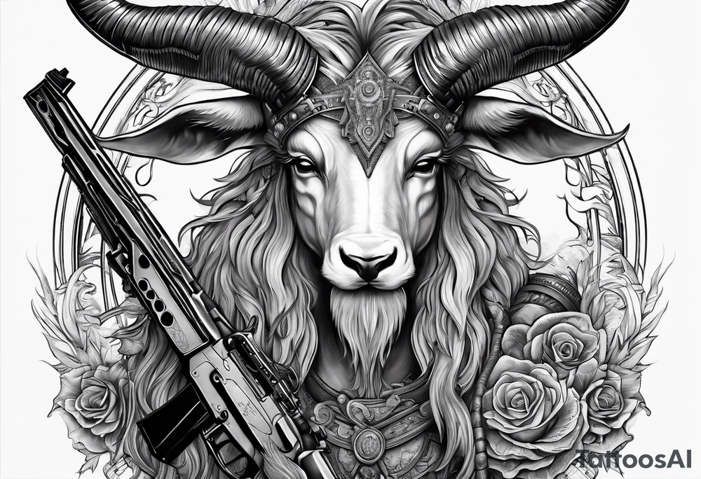 capricorn with shotgun tattoo idea