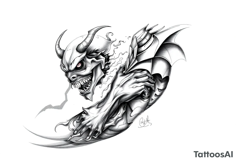 Battle for soul
inner demons
Internal conflict tattoo idea