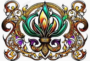 Fleur de lys celtique en flamme tattoo idea