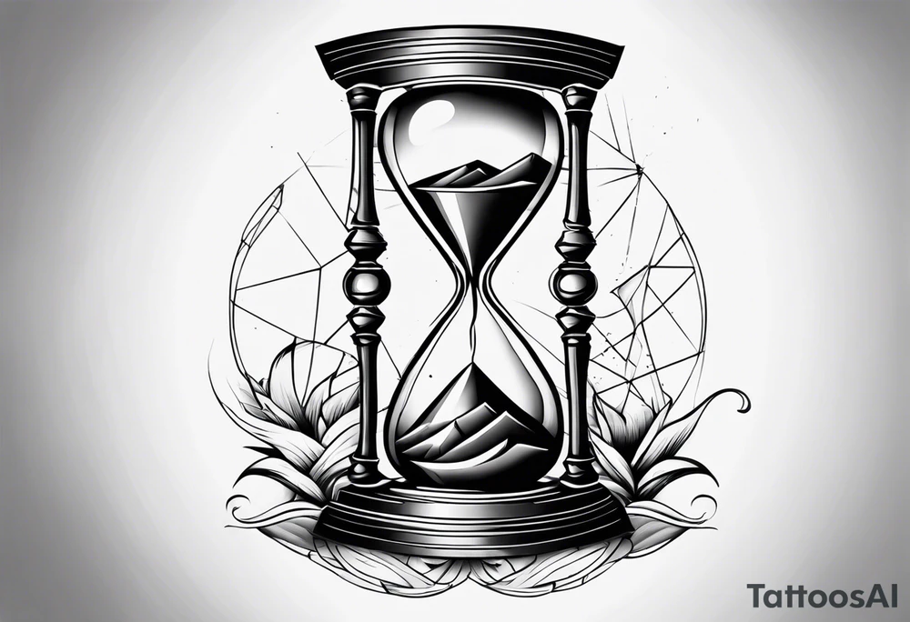 Shattering hourglass tattoo idea