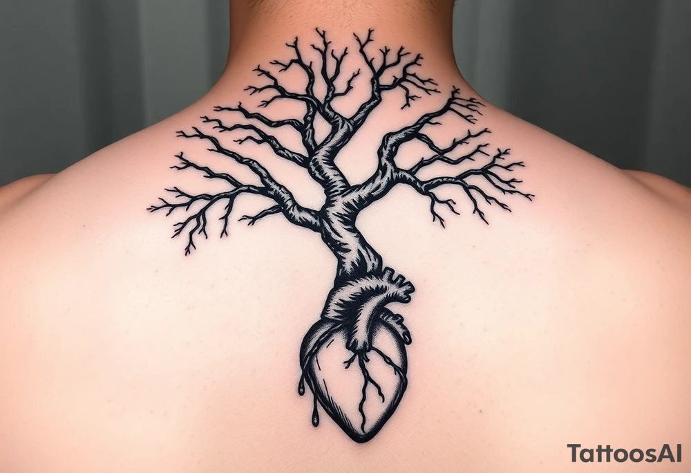 Thicker DNATREE trunk with roots for family tree
Add anatomical heart in bottom tattoo idea