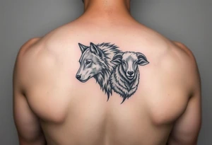 Wolf and sheep as one tattoo idea