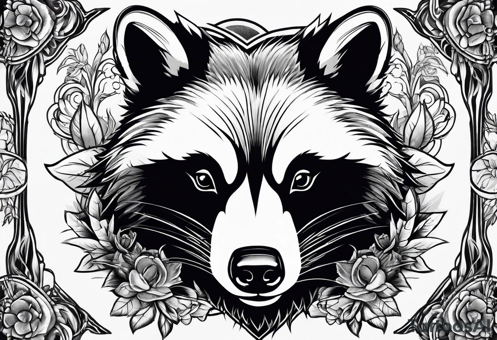 aggressive badger/wolverine with cute face and some quotes tattoo idea aggressive badger/wolverine with cute face and some quotes tattoo idea
