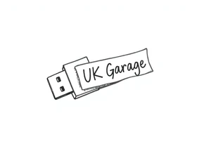 A usb drive with a little piece of sticky tape that says “UK Garage” tattoo idea