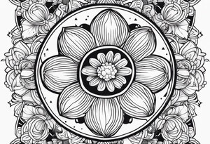 Amuleto japonés con flor tattoo idea