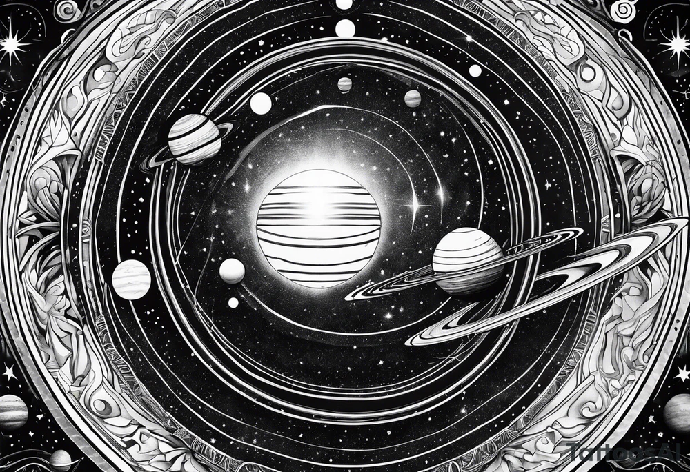 psychedelic representation of the solar system tattoo idea psychedelic representation of the solar system tattoo idea