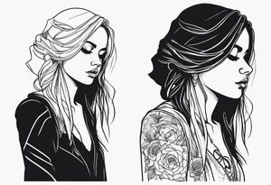 Sad girl Gothic stigmata tattoo idea