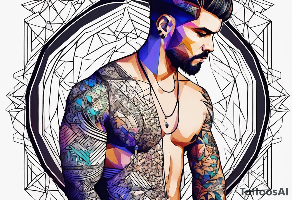 forearm tattoo, geometric, subtle, men, tattoo idea