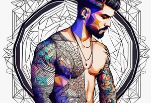 forearm tattoo, geometric, subtle, men, tattoo idea