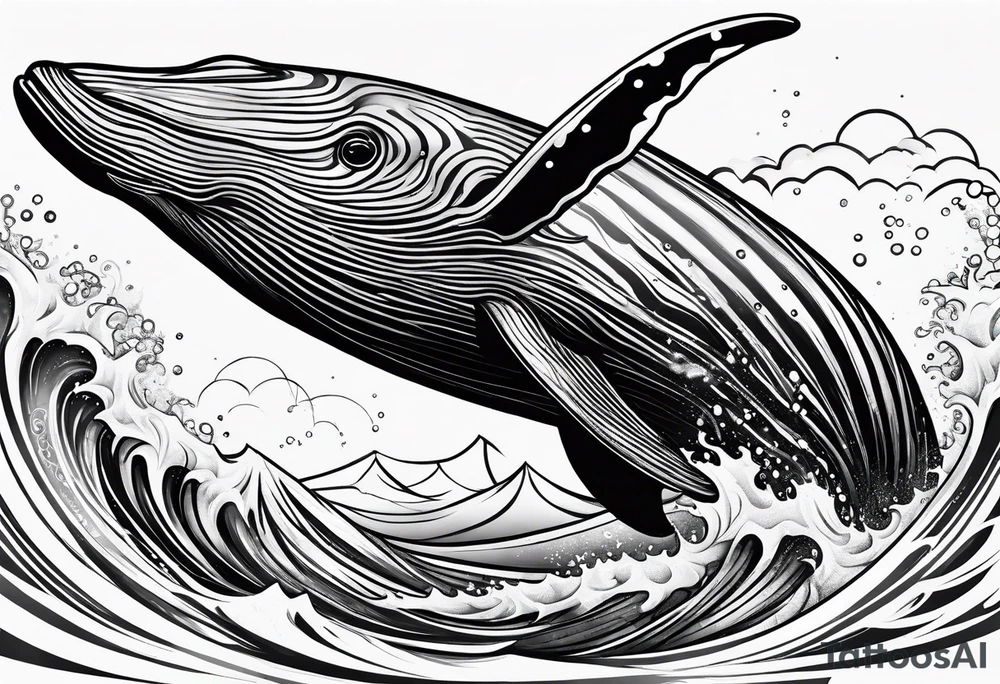 Hawaiian breaching whale tattoo idea
