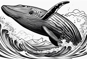 Hawaiian breaching whale tattoo idea