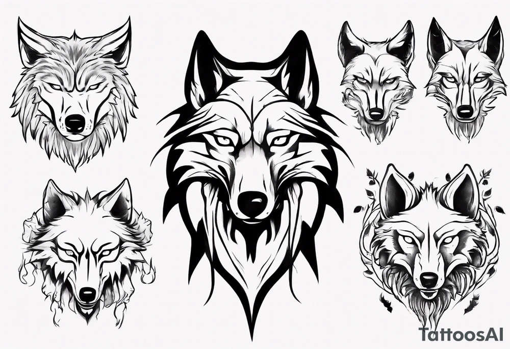 eyeless wolf tattoo idea