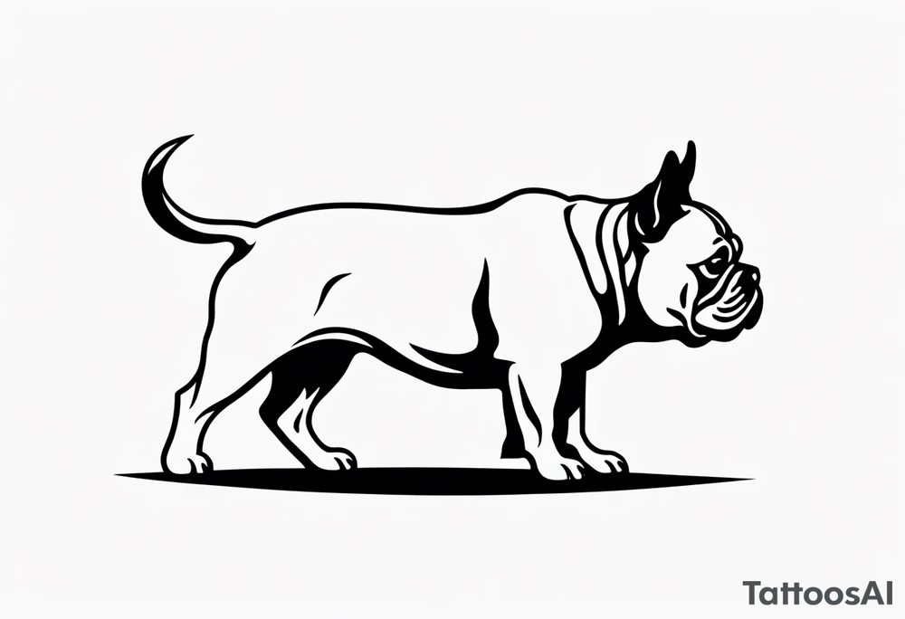 silhouette of french bull dog, tattoo to use as a couple tattoo idea