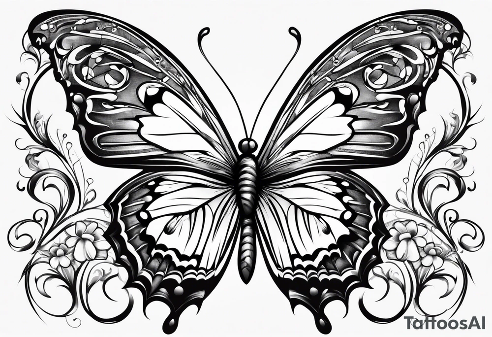 butterfly makes a heart tattoo idea