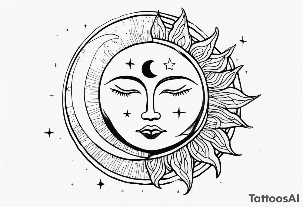 Sun and moon tattoo idea