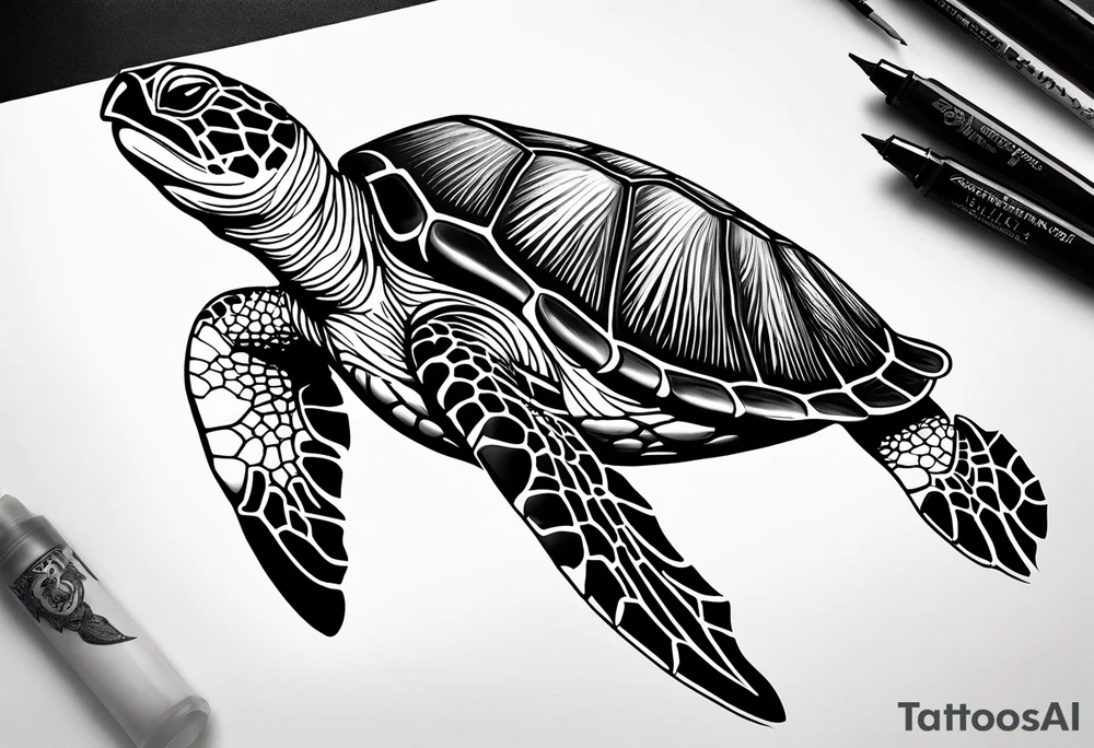 Sea turtle tattoo idea