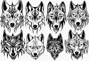wolf with burning eyes tattoo idea