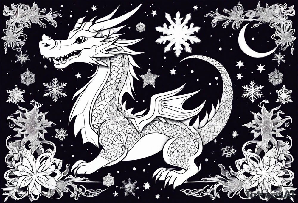 Constellation, dragon kawaii young ,snowflake tattoo idea