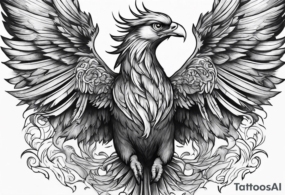 Phoenix rising from the ashes tattoo idea