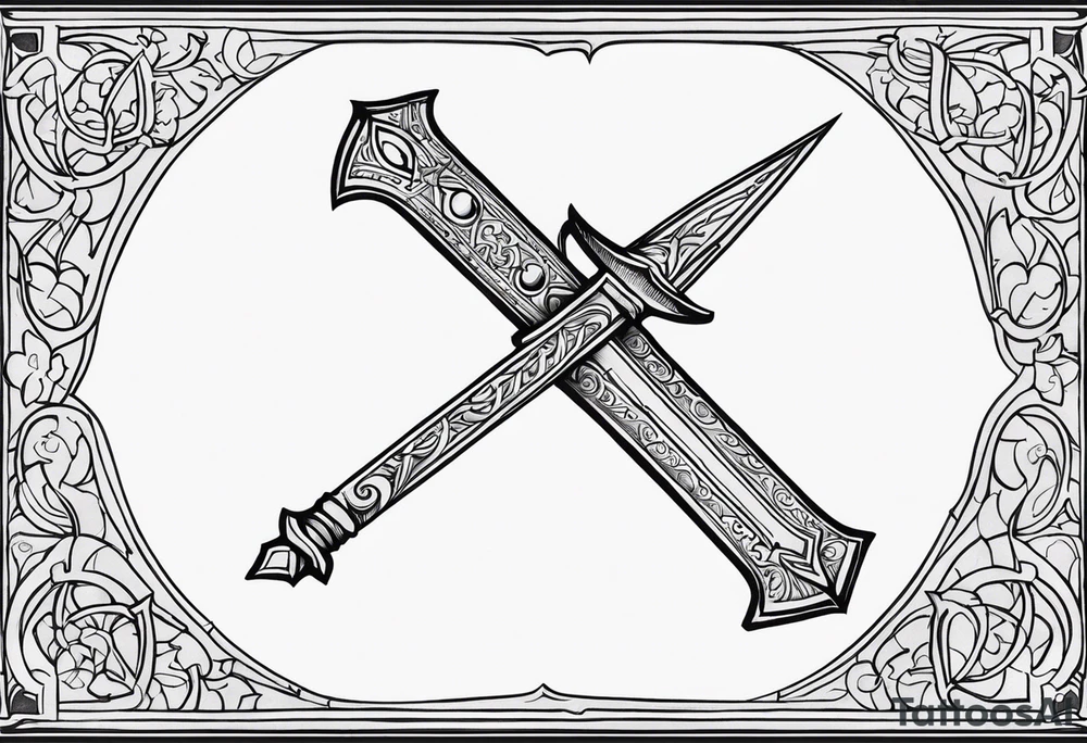 a medieval weapon tattoo idea