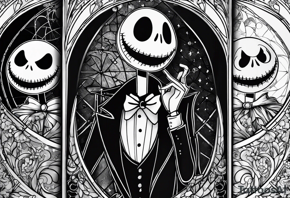 jack skellington on duomo of milano tattoo idea