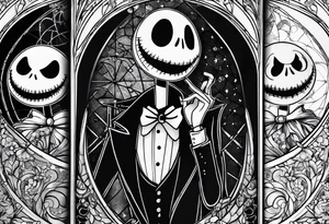 jack skellington on duomo of milano tattoo idea