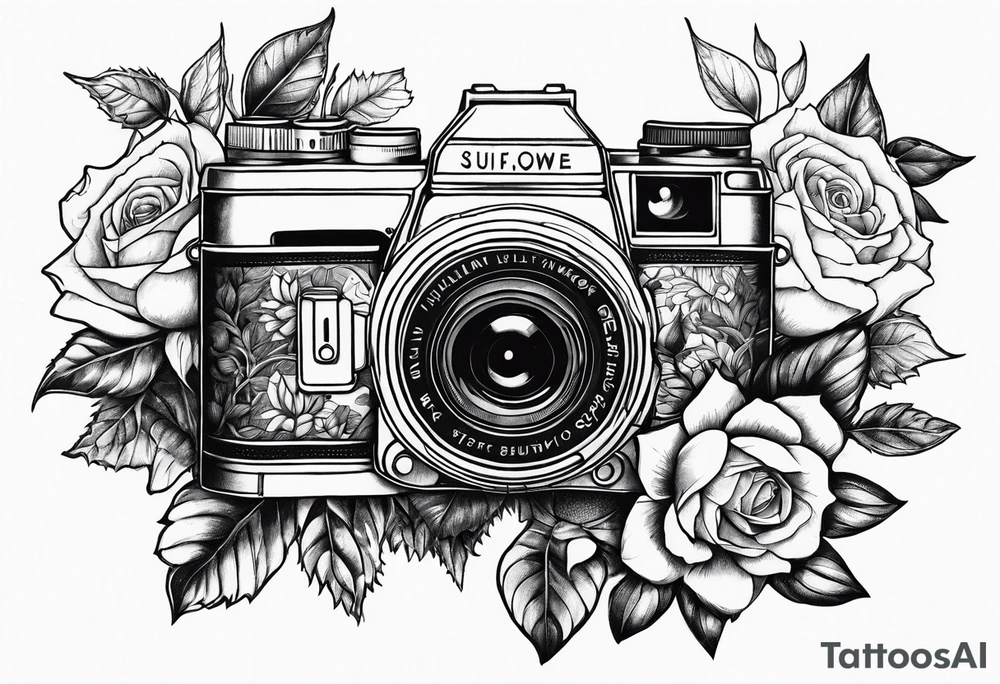 Butterfly, sunflower, camera, book, flower rose tattoo idea Butterfly, sunflower, camera, book, flower rose tattoo idea