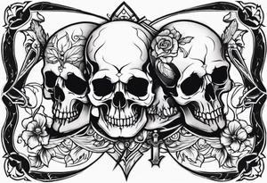 Skulls and dagger tattoo idea