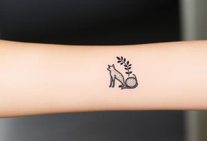 Artemis symbolism including cat and mugwort tattoo idea