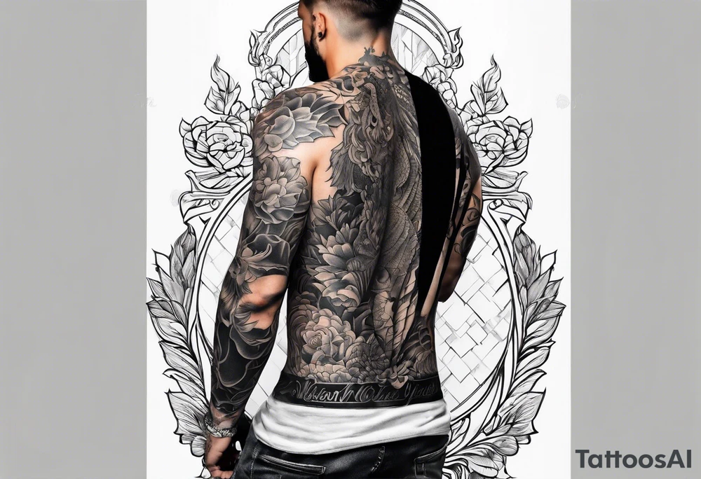 guy standing on chair tattoo idea
