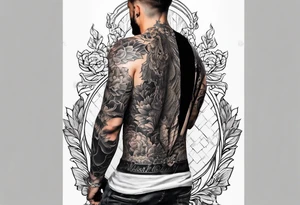 guy standing on chair tattoo idea