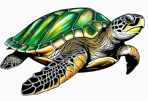green sea turtle tattoo idea