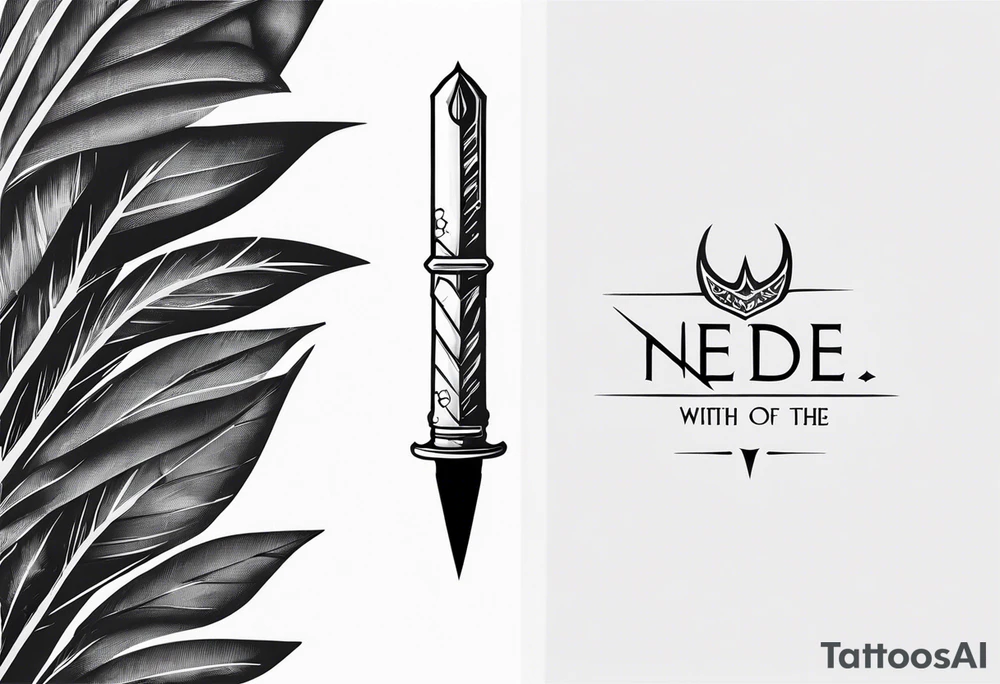 “Needle” from Game of Thrones with the phrase “Stick ‘em with the pointy end” above tattoo idea