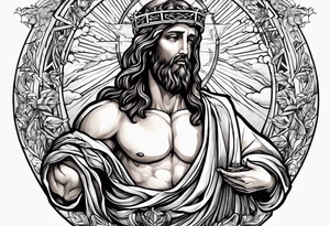 Jesus Christ at the right hand of the Father tattoo idea