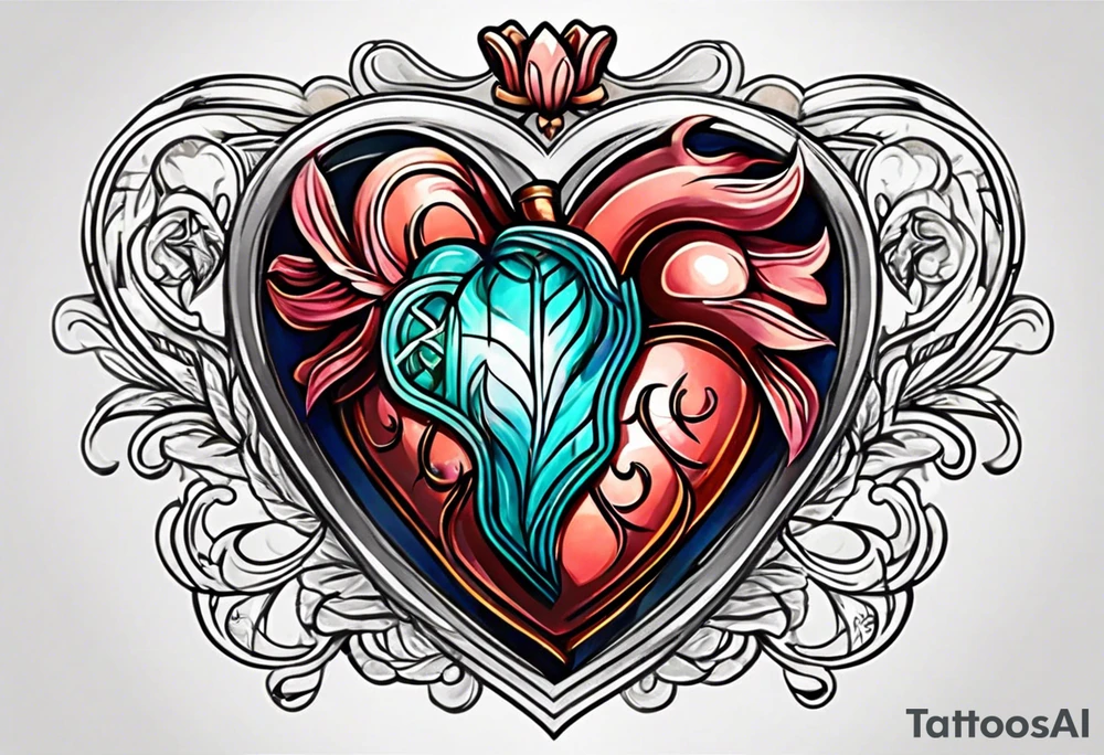 heart tattoo with open in middle tattoo idea