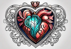 heart tattoo with open in middle tattoo idea