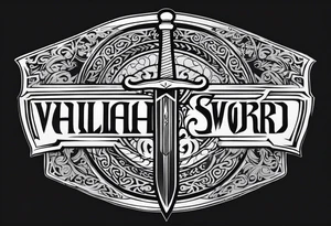Valhalla sword round shield tattoo idea