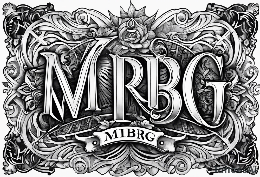 all of the letters: "MRBG"
clear and not fancy tattoo idea