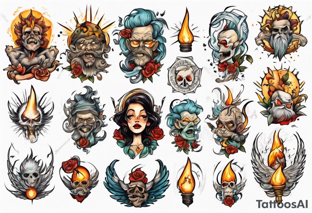Light liberating people from fear tattoo idea