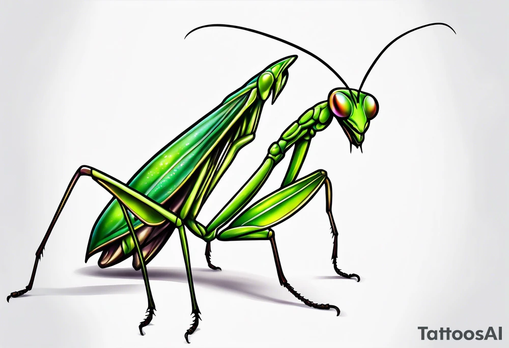 Praying mantis dancing tattoo idea